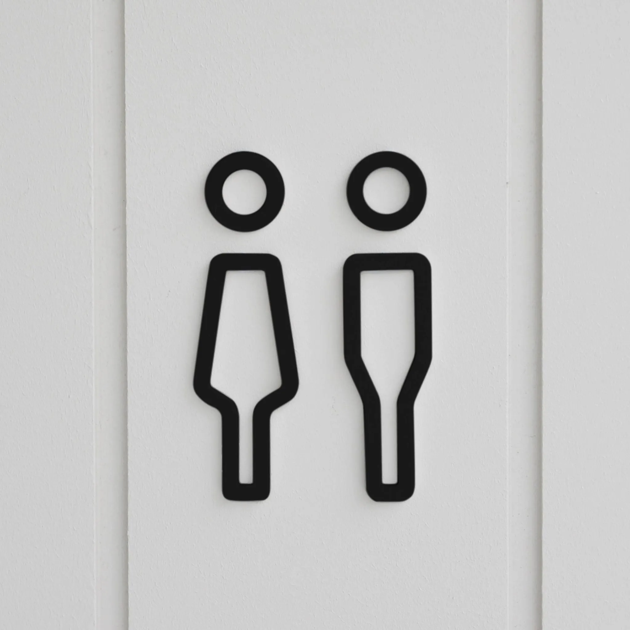 DESIGNSTUFF Signage, Restroom, Her/Him, Black