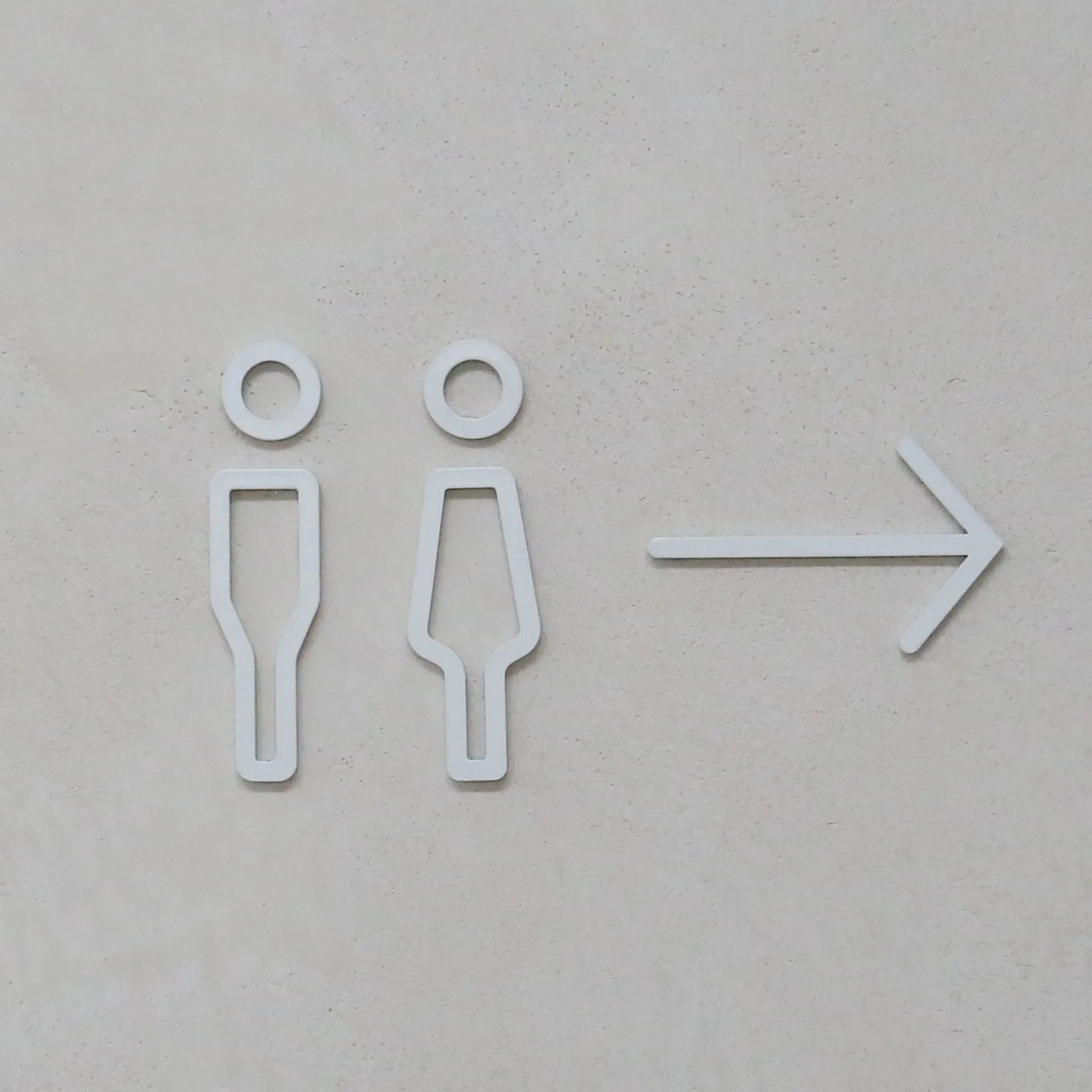 DESIGNSTUFF Signage, Restroom, Her/Him, White
