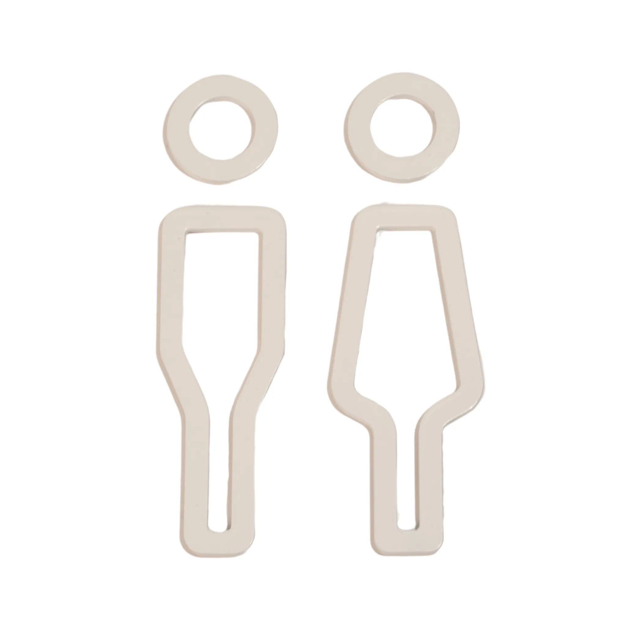 DESIGNSTUFF Signage, Restroom, Her/Him, White