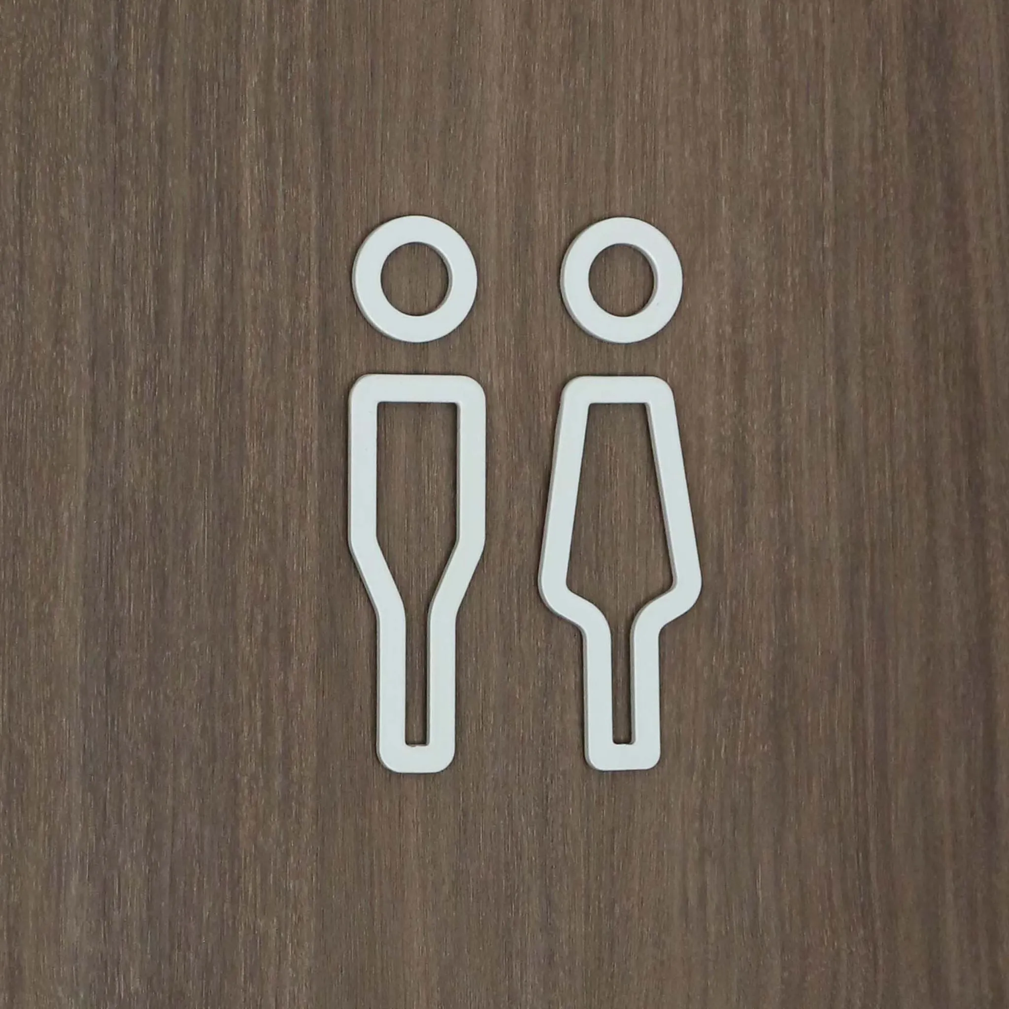 DESIGNSTUFF Signage, Restroom, Her/Him, White