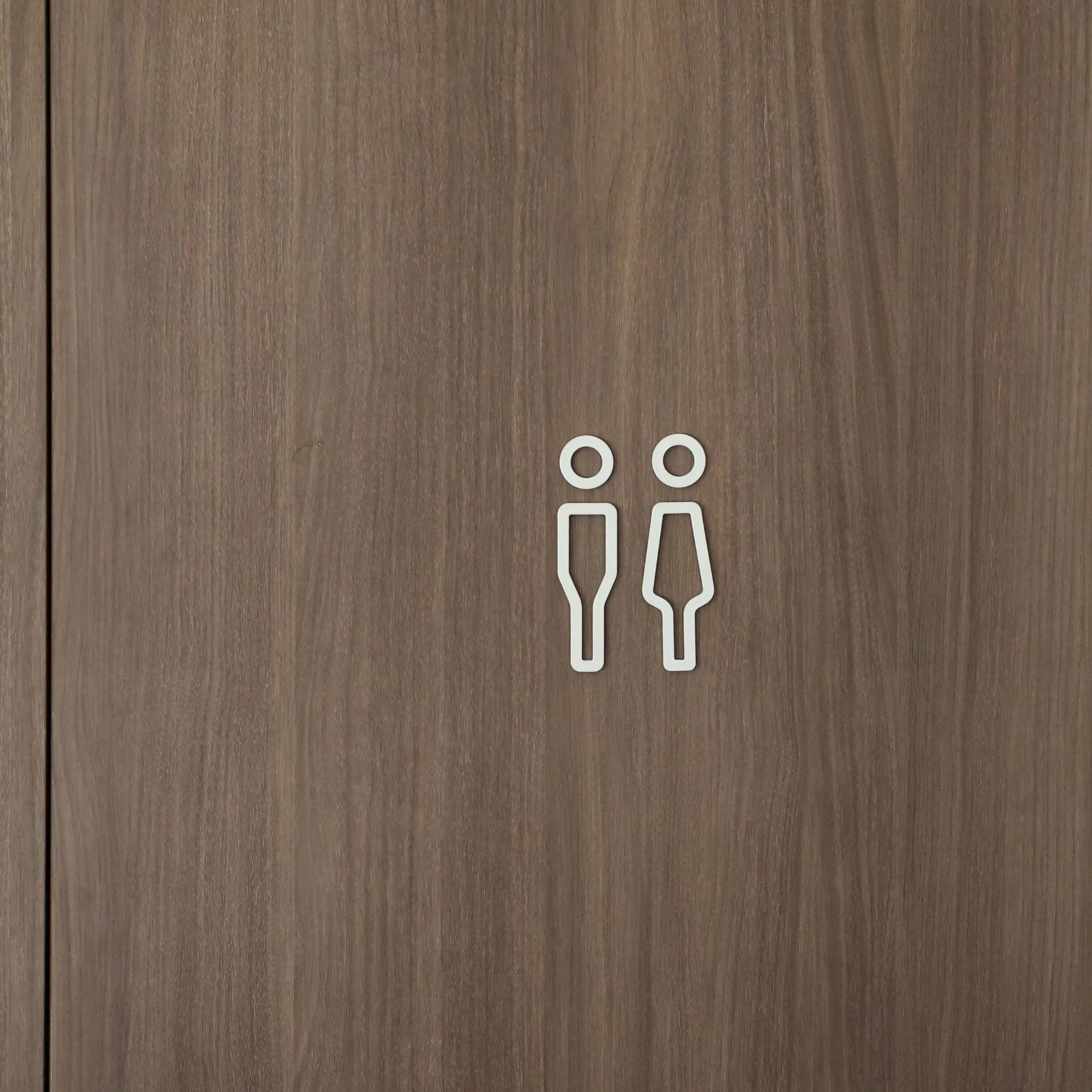 DESIGNSTUFF Signage, Restroom, Her/Him, White