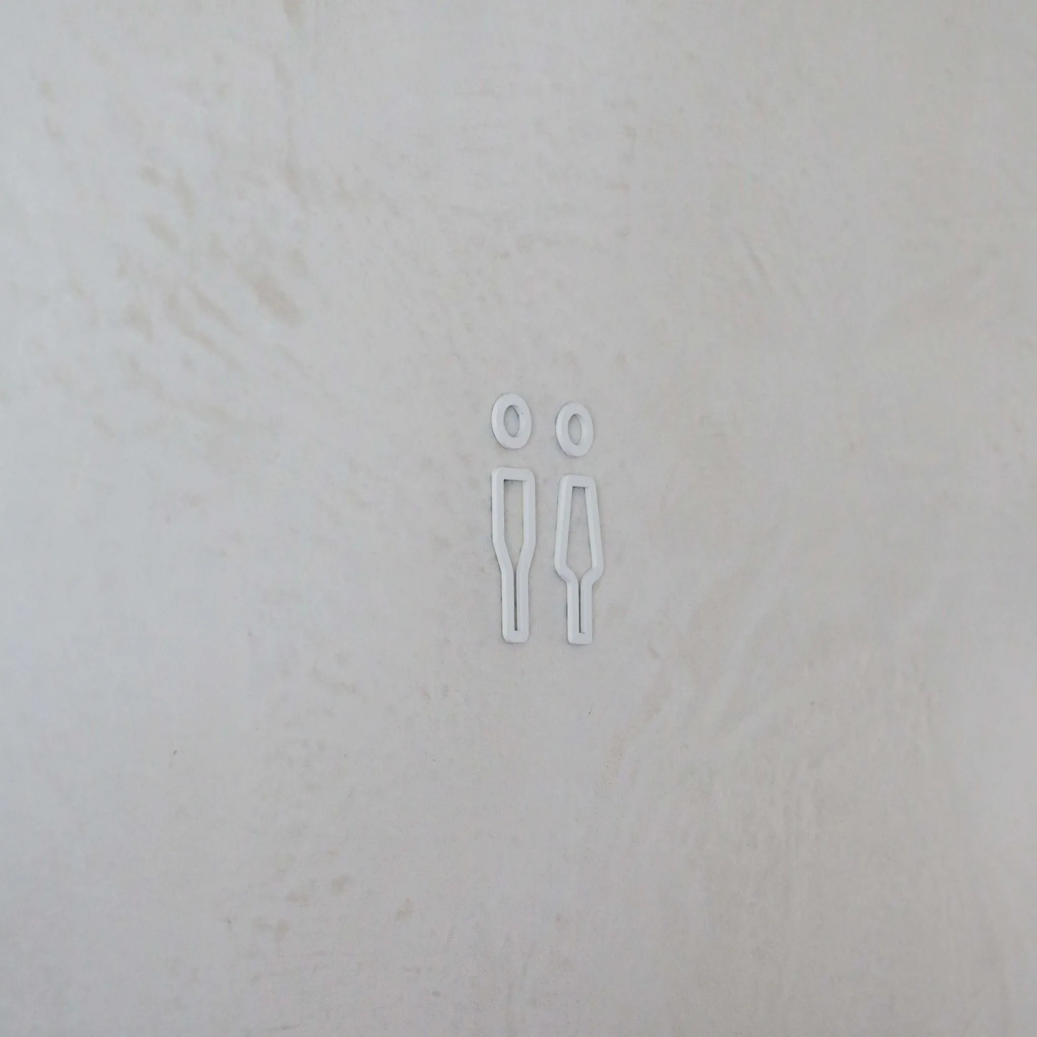 DESIGNSTUFF Signage, Restroom, Her/Him, White
