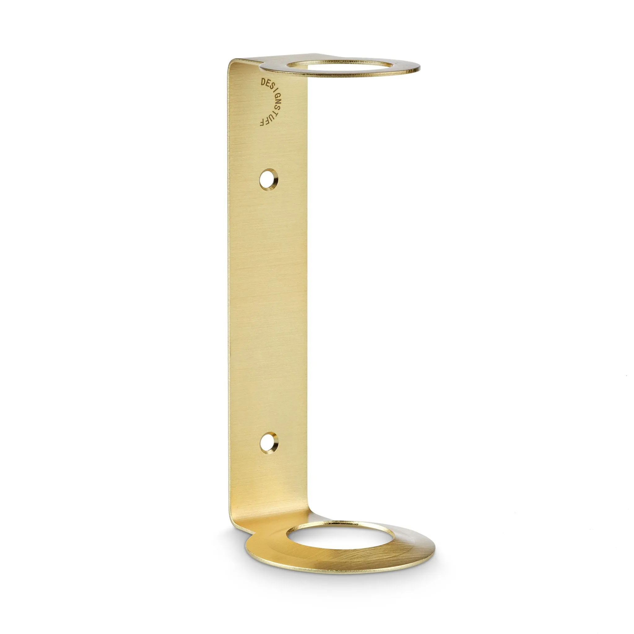 DESIGNSTUFF Single Soap Dispenser Holder, Brushed Brass