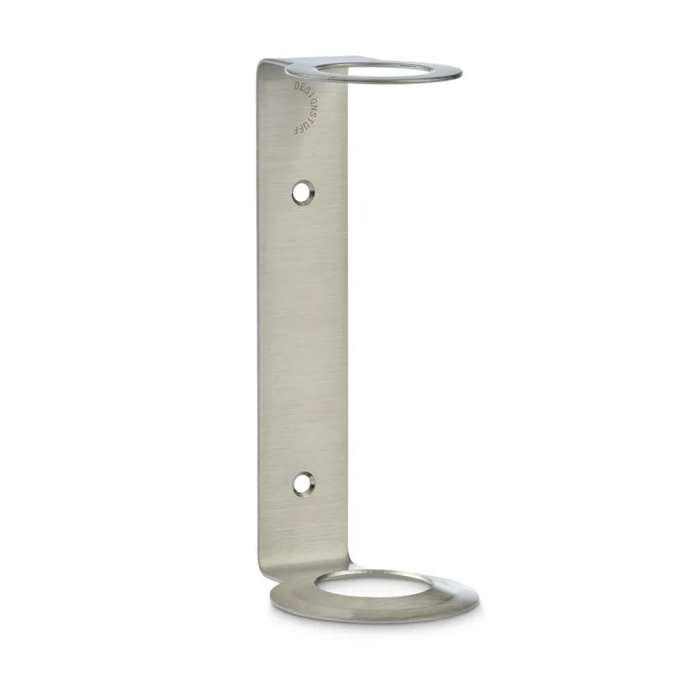 DESIGNSTUFF Single Soap Dispenser Holder, Brushed Steel