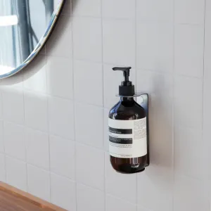 DESIGNSTUFF Single Soap Dispenser Holder, Brushed Steel