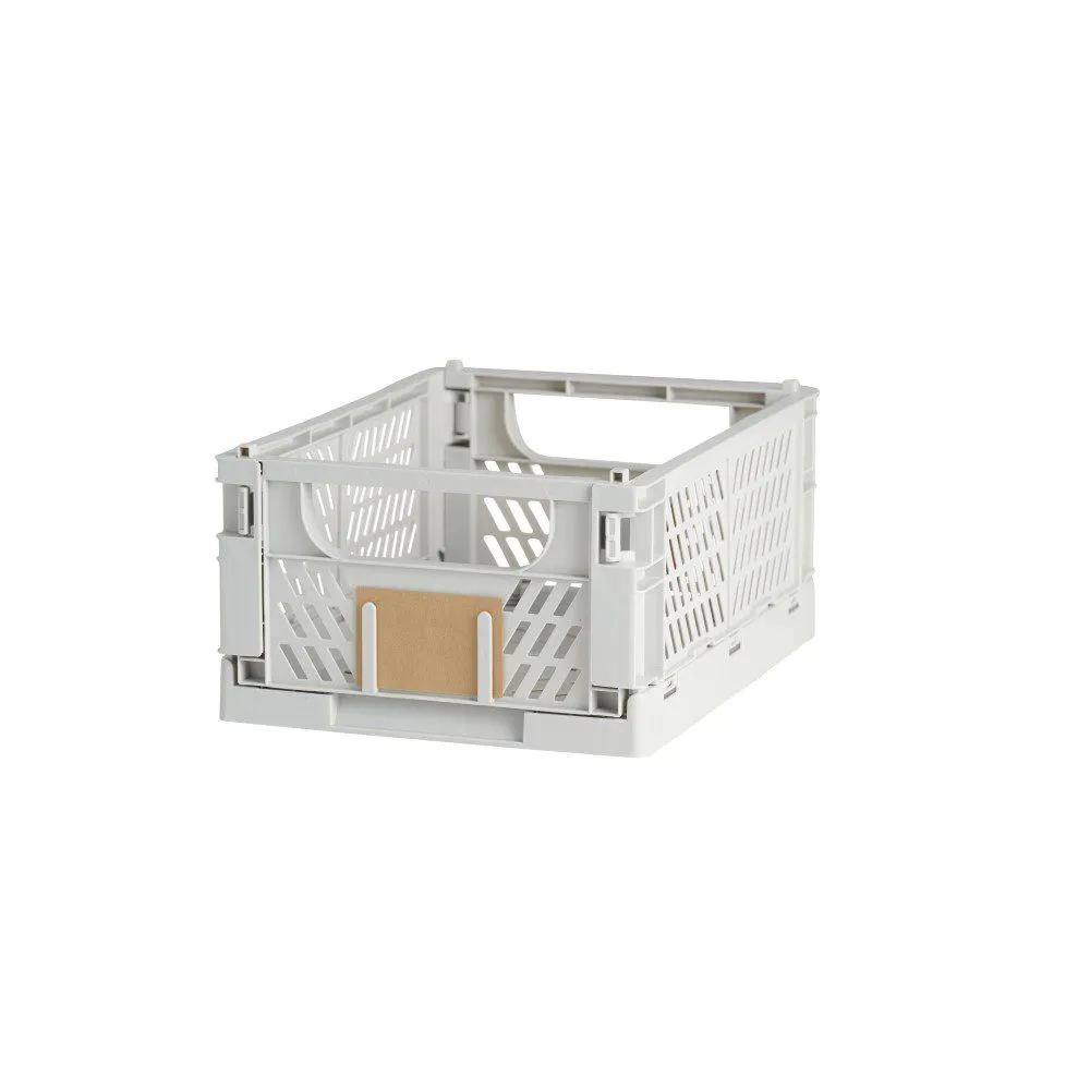 DESIGNSTUFF Slant Collapsible Crate, M, 33x25cm, Grey