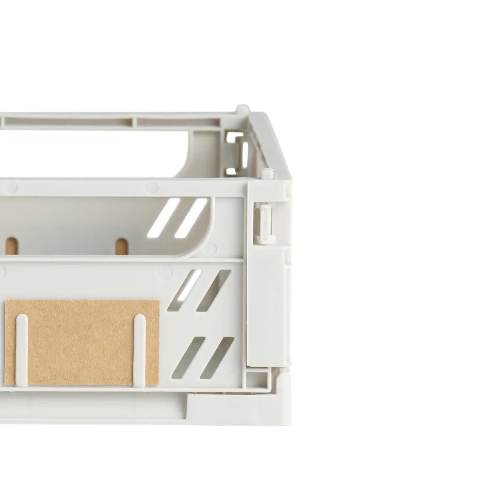 DESIGNSTUFF Slant Collapsible Crate, S, 25x16cm, Grey (Set of 2)