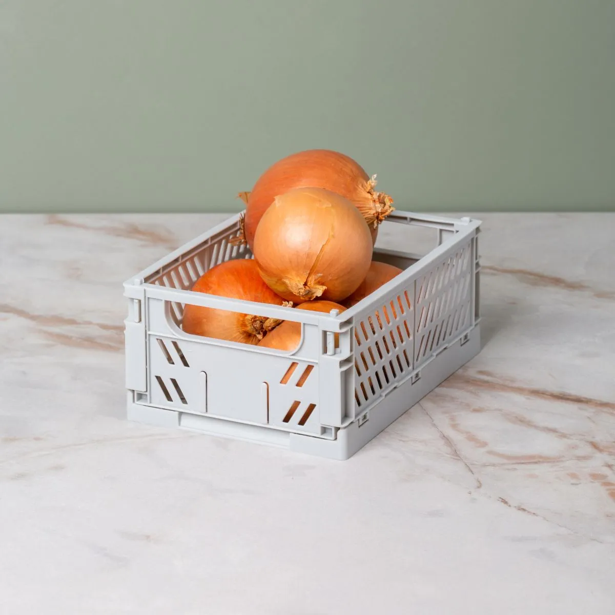 DESIGNSTUFF Slant Collapsible Crate, XS, 17x13cm, Grey (Set of 2)