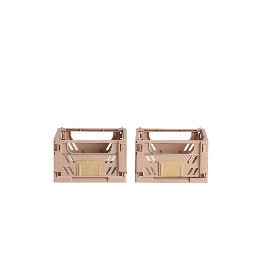 DESIGNSTUFF Slant Collapsible Crate, XS, 17x13cm, Tuscany (Set of 2)