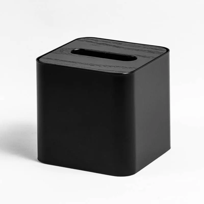 DESIGNSTUFF Square Tissue Box, Black
