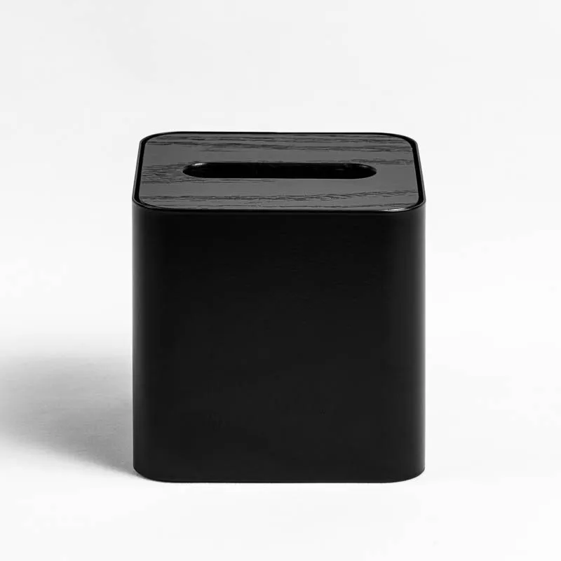 DESIGNSTUFF Square Tissue Box, Black