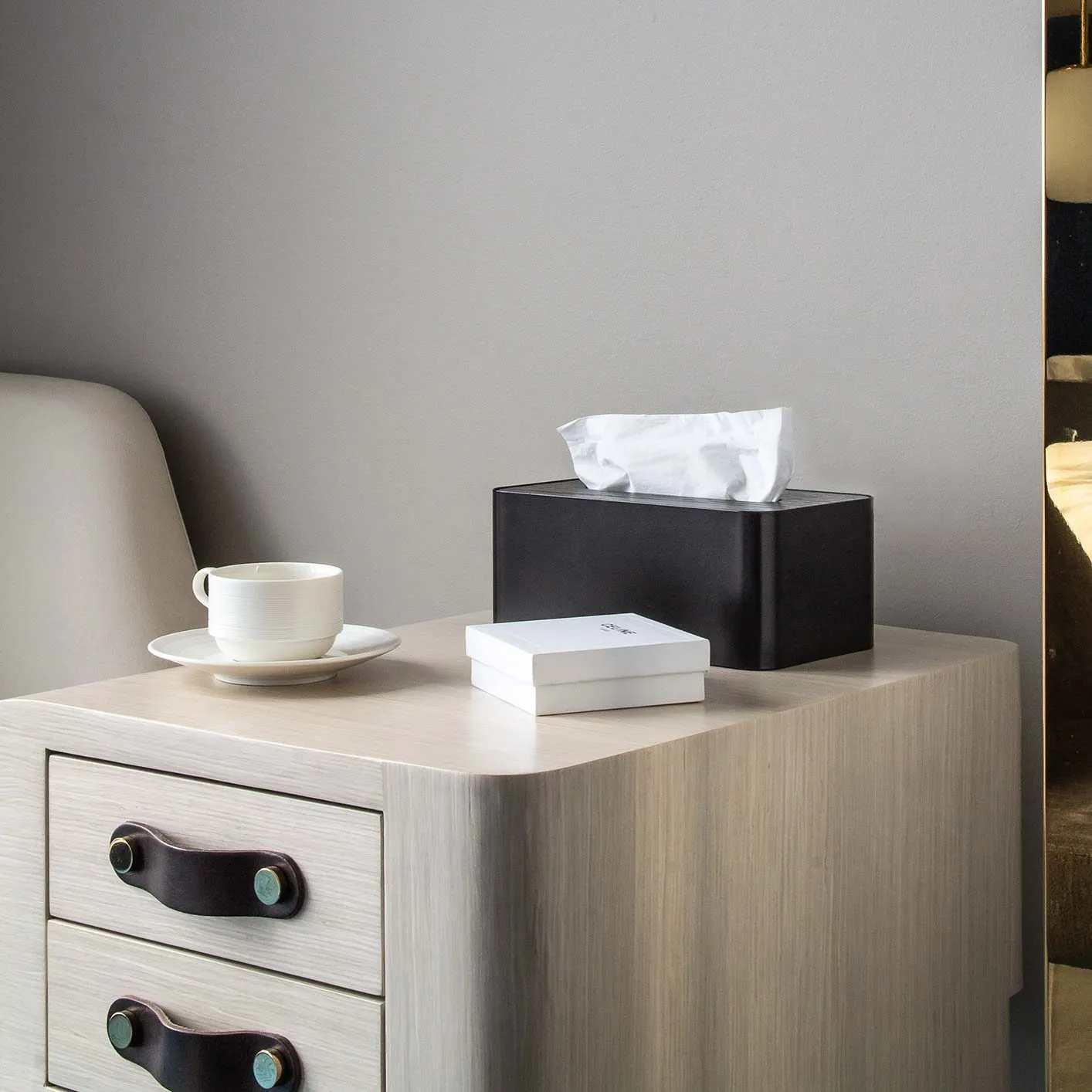 DESIGNSTUFF Tissue Box, Black