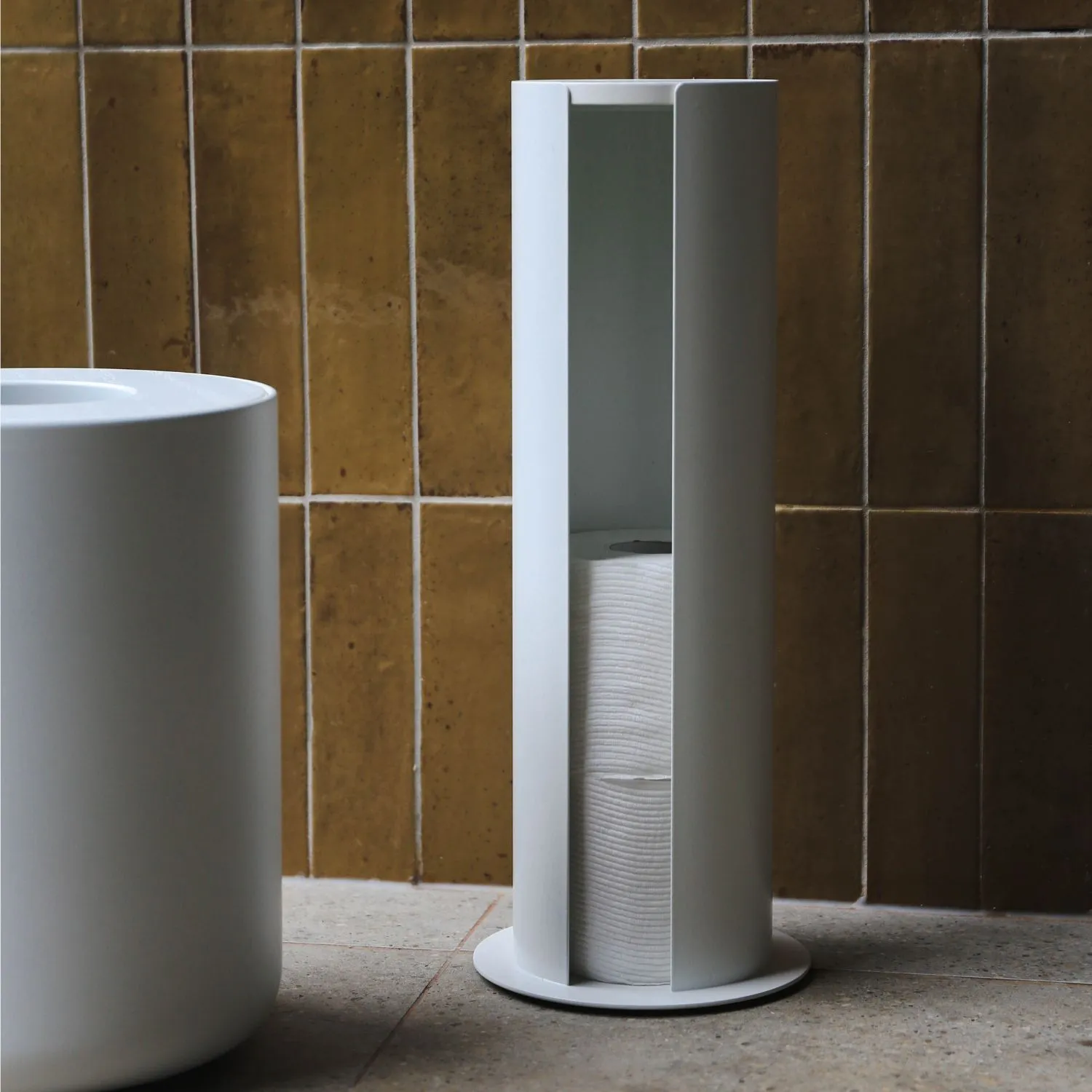 DESIGNSTUFF Toilet Roll Storage Holder, White