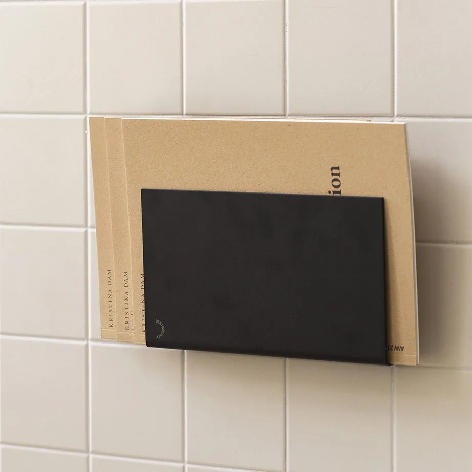 DESIGNSTUFF Wall Mounted Magazine Holder, Black