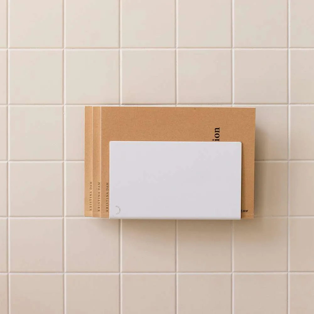 DESIGNSTUFF Wall Mounted Magazine Holder, White
