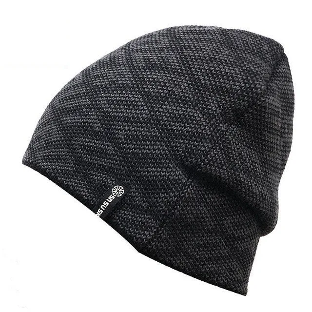 Knitted Men'S Skullies And Beanies Thermal Ski Hat Double-Sided Cap MustHave Steals