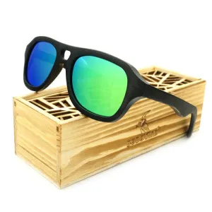 Clearance Savings Now Vintage Pilot Wooden Sunglasses In Gift Box - Green,Blue,Grey,Silver