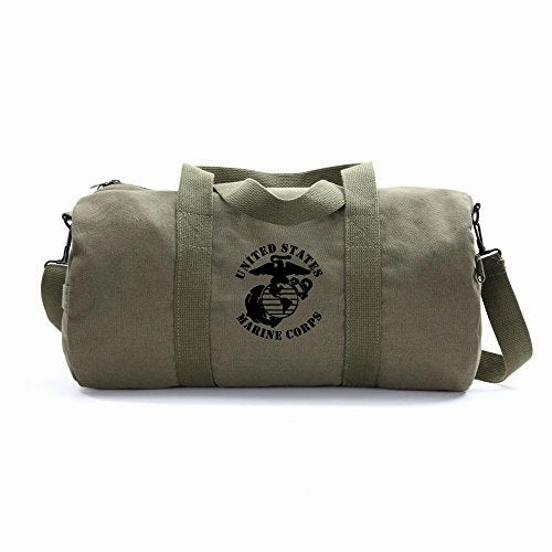 United States Marine Corps Army Sport Heavyweight Canvas Duffel Bag In Olive & Black, Medium Special Deal Frenzy