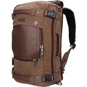 Steal Todays Offer Witzman Men Travel Backpack Canvas Rucksack Vintage Duffel Bag A2021 (21 Inch Brown)