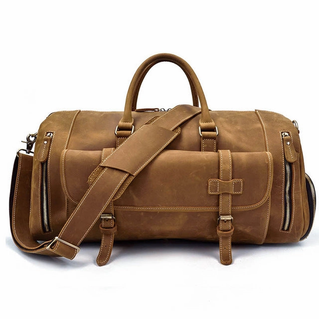 Special Occasion Discount Instant Hot Deal Crazy Horse Genuine Leather Travel Bag Men Vintage Travel Duffel Bag Big Cow Leather Carry On