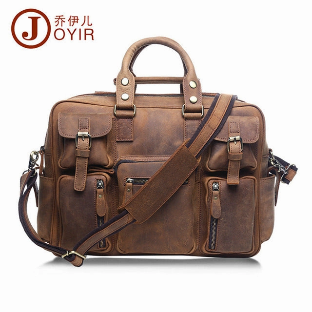 Limited Stock Alert Joyir Vintage Genuine Leather Men Travel Bags Fashion Multifunction Tote Shoulder Duffel Bag Sac