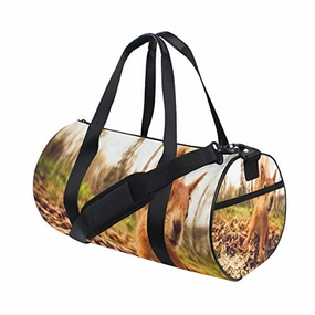 Mega Discount Event Price Slash Today Duffel Bags Red Fur Squirrel With Autumn Forest Background Womens Gym Yoga Bag Small Fun Sports Bag