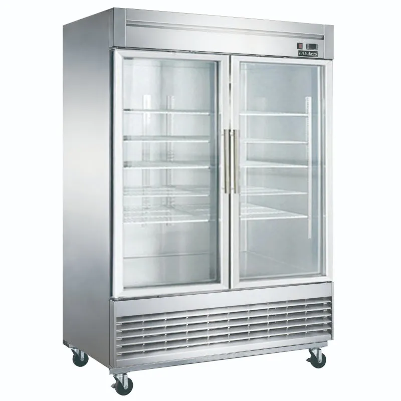 Dukers - D55F-GS2, 55" 2 Glass Door Reach-in Freezer 40.72cu.ft NSF