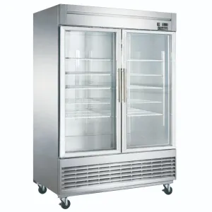 Dukers - D55F-GS2, 55" 2 Glass Door Reach-in Freezer 40.72cu.ft NSF
