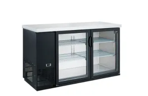 EBB48-H2 2-Door Glass Hinge Back Bar Cooler