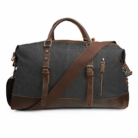 Save More Online Ecosusi Vintage Canvas Sport Tote Gym Bag Overnight Shoulder Bag Weekend Travel Duffel Bag Dark