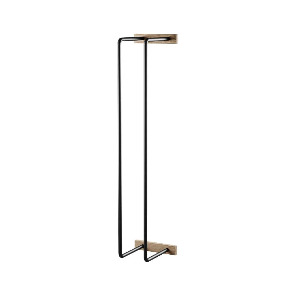 EKTA LIVING Bathroom Hand Towel and Toilet Roll Rack, Nature Oak Oiled/Black