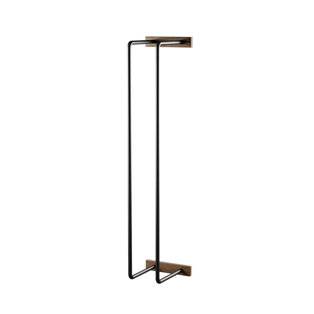 EKTA LIVING Bathroom Hand Towel and Toilet Roll Rack, Smoked Oak/Black