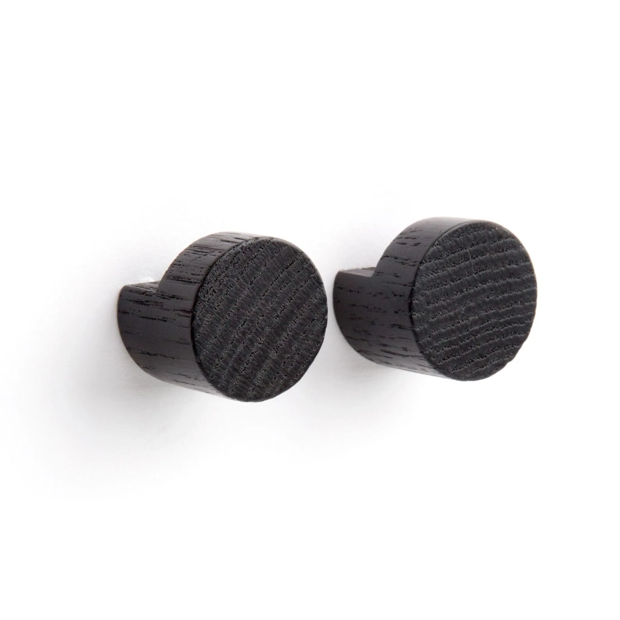 EKTA LIVING Wood Knot Hook, Small W2.8cm, Black Oak (Set of 2)