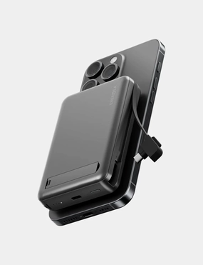 Energea Magpac Pro Plus | 10000Mah Qi2 Powerbank W/ Built-In Cable - Gunmetal Black Gift Ideas Galore