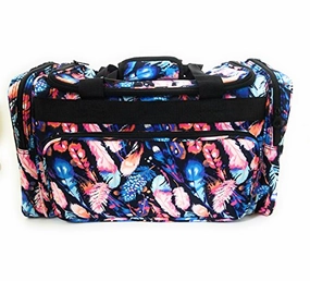 New Arrival Discount Ever Moda Jp Luggage Camp Gym Dance Cheer Sports Tote Duffel Bag Blue Feather 20"