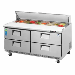 Everest - EPBNWR2-D4, Commercial 47" 12 Pan Salad Sandwich Food Prep Table Refrigerator Four Drawers