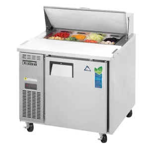 Everest - EPR1, Commercial 35" 8 Pan Salad Sandwich Food Prep Table Refrigerator One Section