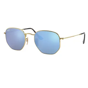 Flash Sale Alert Now Online Exclusive Steal Ray-Ban Hexagonal Flat Lenses Rb3548N 001/9O Gold - Light Blue For Men
