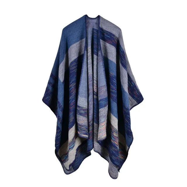 Winter Women'S Striped Poncho Scarf - 5 Colors Online Exclusive Offer