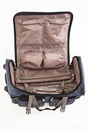 Flash Deal Today Athalon 34" 15 Pocket Duffel Denim Rain Rolling, One Size