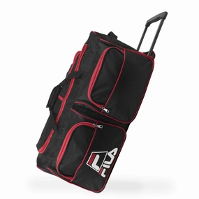 Fila 30" 8-Pocket Rolling Duffel, Black/Red, One Size Grab the Deal Now Dont Miss Todays Deal