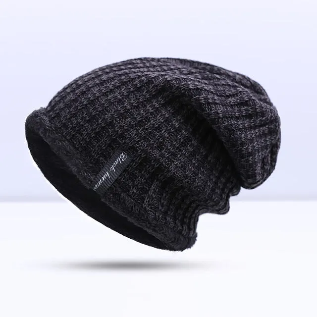 Fashion Warm Winter Knitted Beanie Hat For Men -  Blue, Dark Gray,Khaki, Light Gray, Red Shop Grab Offer