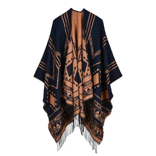 Dont Miss This Offer Special Savings Today Fashion Women'S Geometric Design Winter Poncho Scarf - 6 Colors