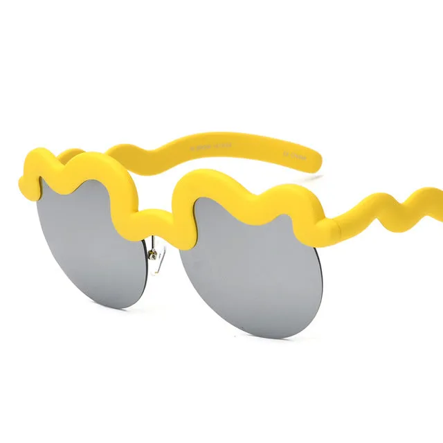 Grab Your Hot Pick Fashion Women'S Semi-Rimless Summer Sunglasses -White Blue,Orange Gray,Pink Gray,Black,Yellow Silver