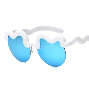 Todays Steal Fashion Women'S Semi-Rimless Summer Sunglasses -White Blue,Orange Gray,Pink Gray,Black,Yellow Silver