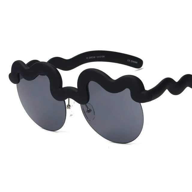 Hot Offer Event GiftWorthy Sale Fashion Women'S Semi-Rimless Summer Sunglasses -White Blue,Orange Gray,Pink Gray,Black,Yellow Silver