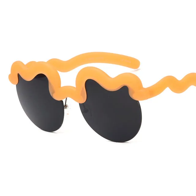 Fashion Women'S Semi-Rimless Summer Sunglasses -White Blue,Orange Gray,Pink Gray,Black,Yellow Silver Trending Now Offer Big Clearance Event
