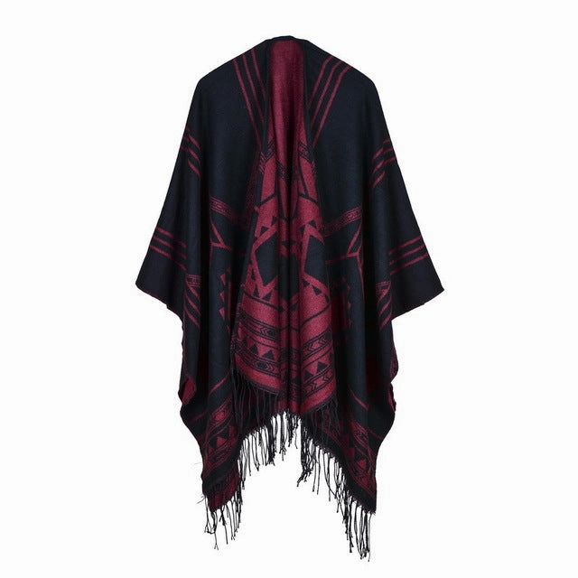 Clearance Event Today Dont Miss This Deal Fashion Women'S Geometric Design Winter Poncho Scarf - 6 Colors