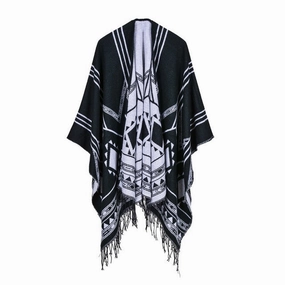 Shop Hot Picks Fashion Women'S Geometric Design Winter Poncho Scarf - 6 Colors