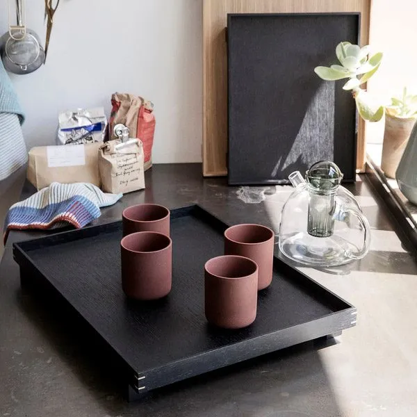 FERM LIVING Bon Wooden Tray Black Stained Oak C 2 Sizes